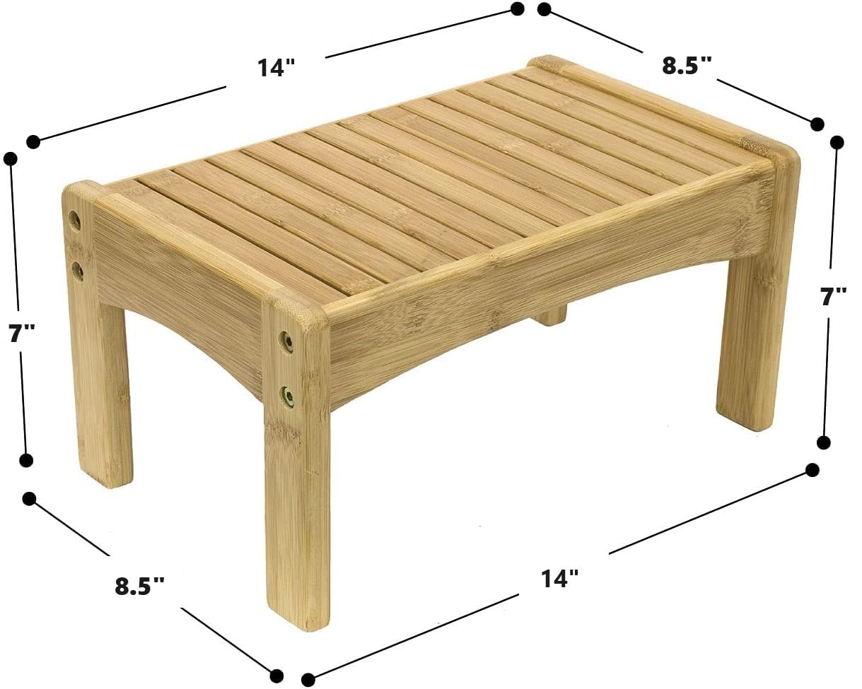 Sorbus Small Bamboo Step Stool - Wooden Foot Rest Stool & Potty Training Stool for Kids Toddlers - Image 2