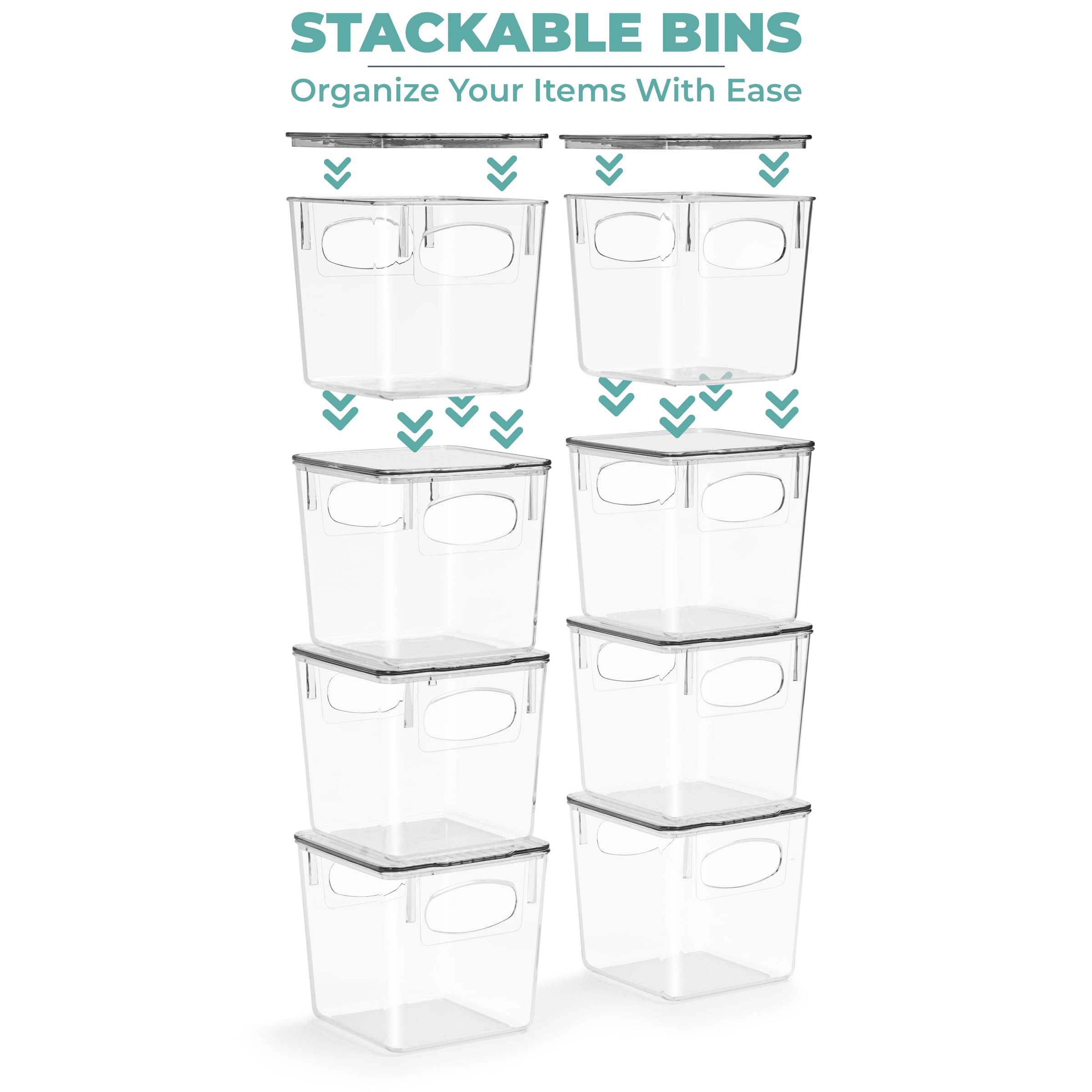 Sorbus Small Plastic K Cup Storage Bins - Nespresso Pods Holder, Vertuo Pod Holder, Kitchen Organization, Pantry Storage, Fridge Organizer - K Cup Organizer for Nespresso Accessories (8 pack) - Image 2