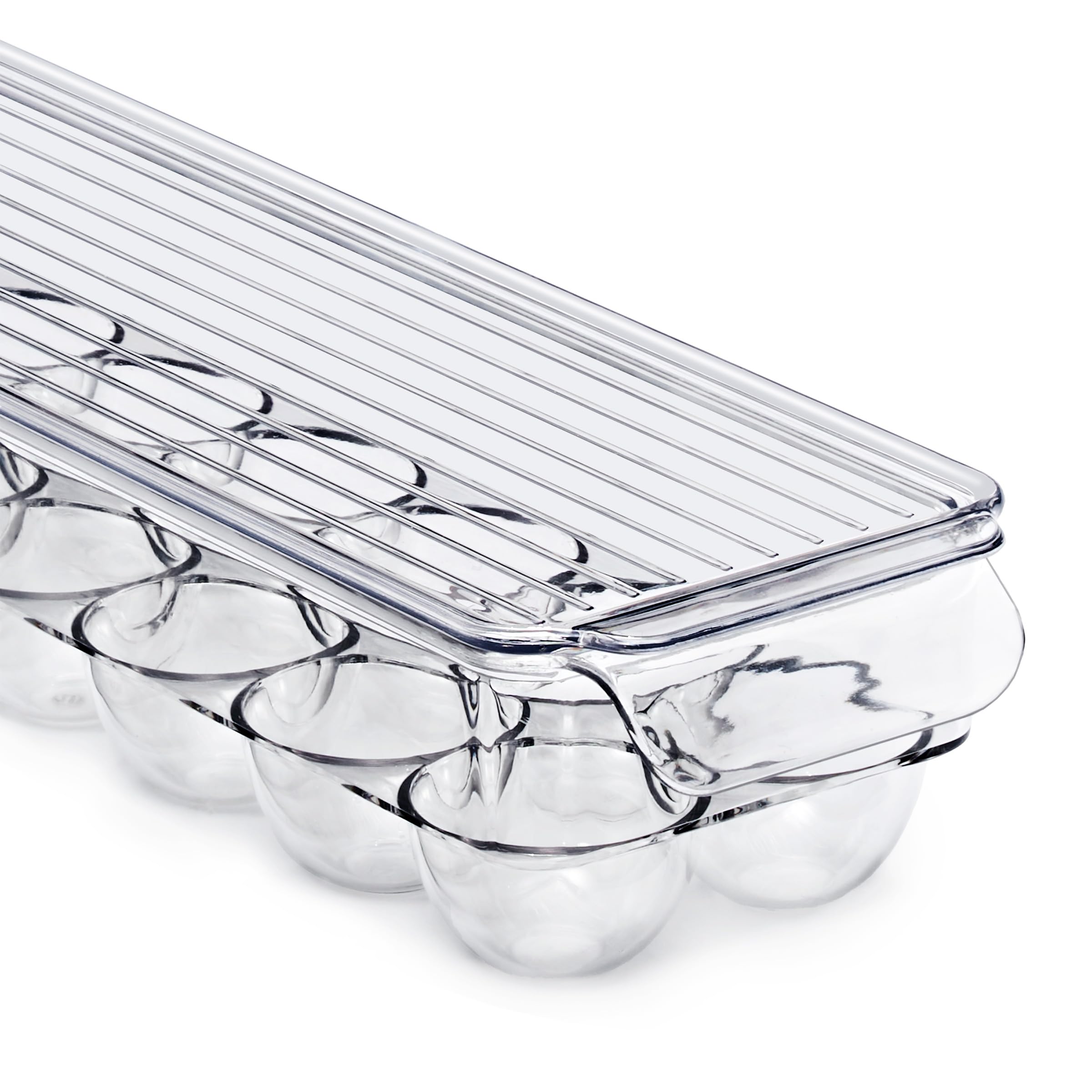 Sorbus Soda Can Organizer for Refrigerator & Egg Holder for Fridge Set, 1 Stackable Can Holder Dispenser Holds 12 Cans Each & 1 Egg Holders with Lid holds 14 eggs for Fridge, Pantry, Freezer, BPA-Free - Image 8