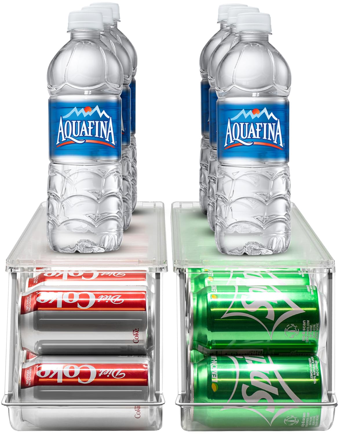 Sorbus Soda Can Organizer for Refrigerator Stackable Can Holder Dispenser with Lid for Fridge, Pantry, Freezer – Holds 12 Cans Each, BPA-Free, Clear Design, (2-Pack) - Image 7