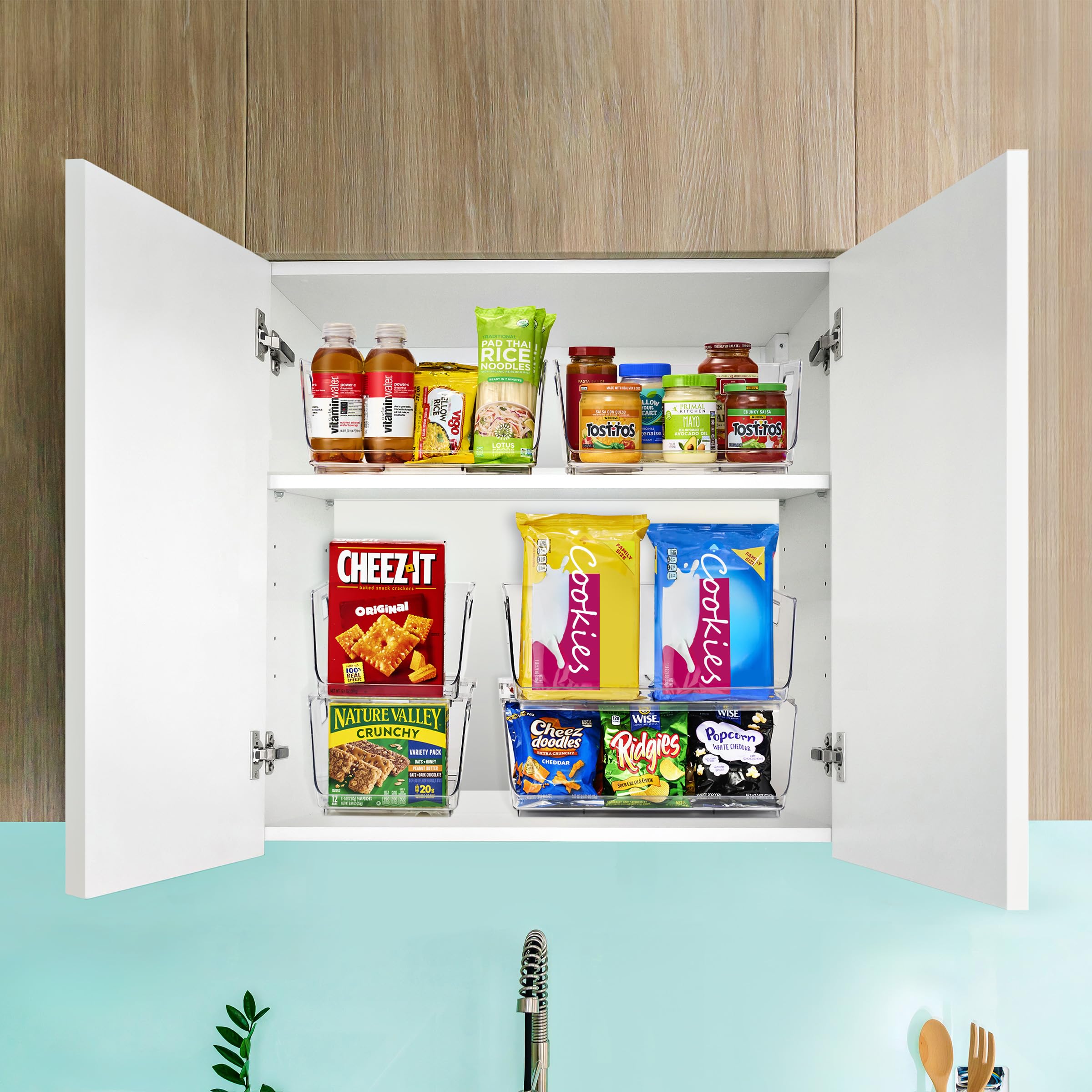 Sorbus Stackable Storage Bins Open Front - Clear Stackable Storage Bins - Pantry Bins for Storage and Organization - Acrylic Stackable Bins for Kitchen - Clear Pantry Organizer Bins (Medium 2 Pack) - Image 3