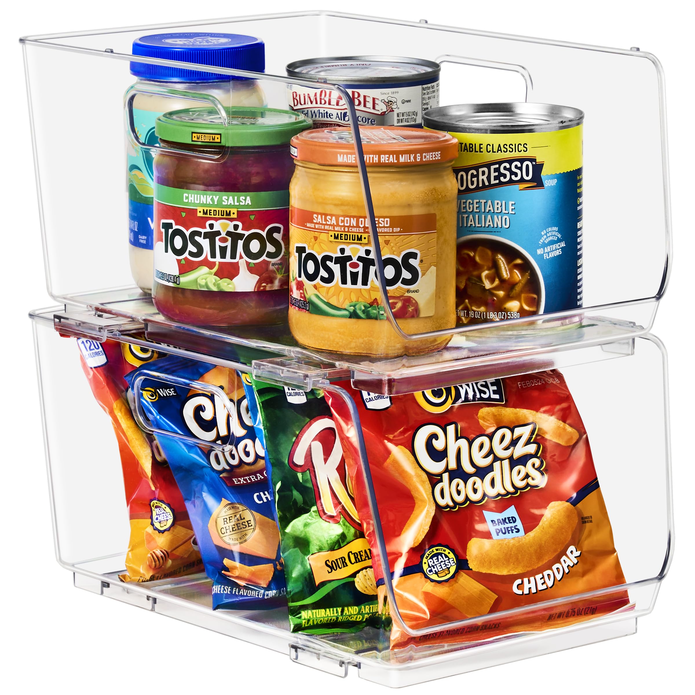 Sorbus Stackable Storage Bins Open Front - Clear Stackable Storage Bins - Pantry Bins for Storage and Organization - Acrylic Stackable Bins for Kitchen - Clear Pantry Organizer Bins (Medium 2 Pack) - Image 7