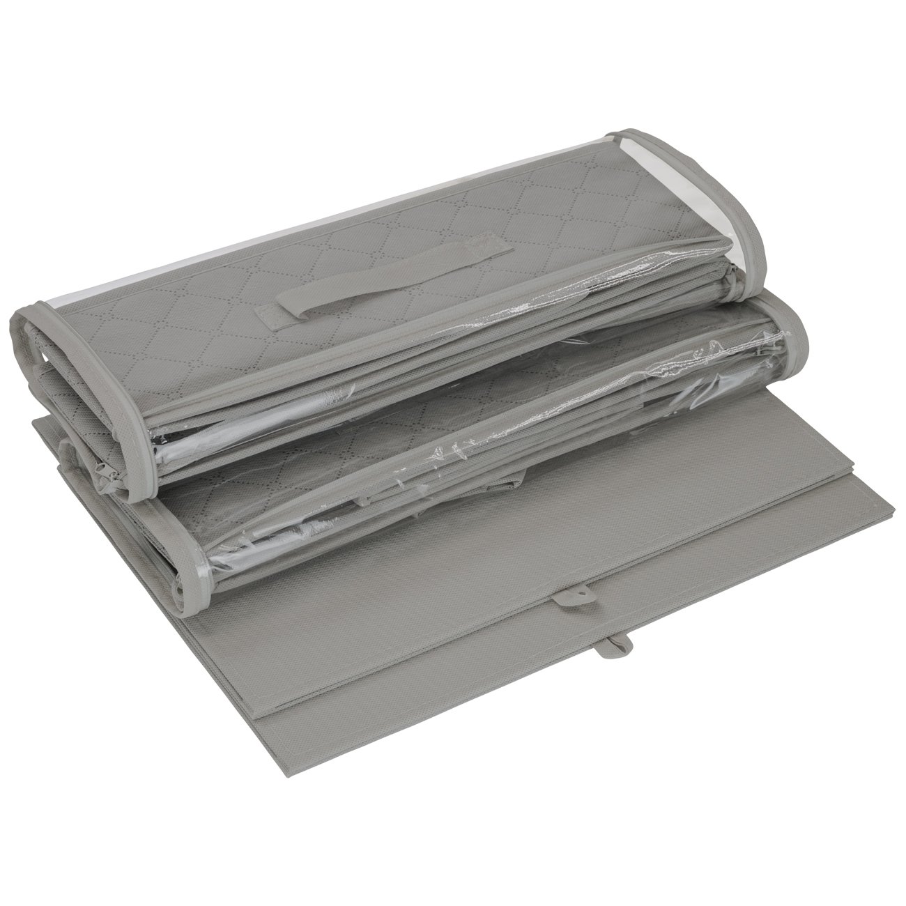 Sorbus Storage Bags Closet & Underbed Organizer Set, Clear Cover, Foldable with Carry Handles, Great for, Clothes, Linens, Bedding, Closets, Bedrooms, and More (Closet Organizer, Gray) - Image 7