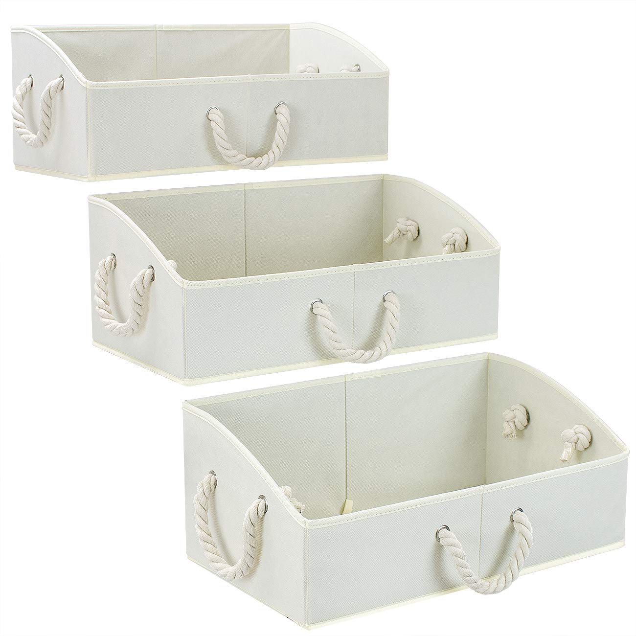 Sorbus Storage Bins [3-Pack] Fabric Storage Baskets, Foldable Closet Organizer Trapezoid Storage Box (Beige) - Image 6