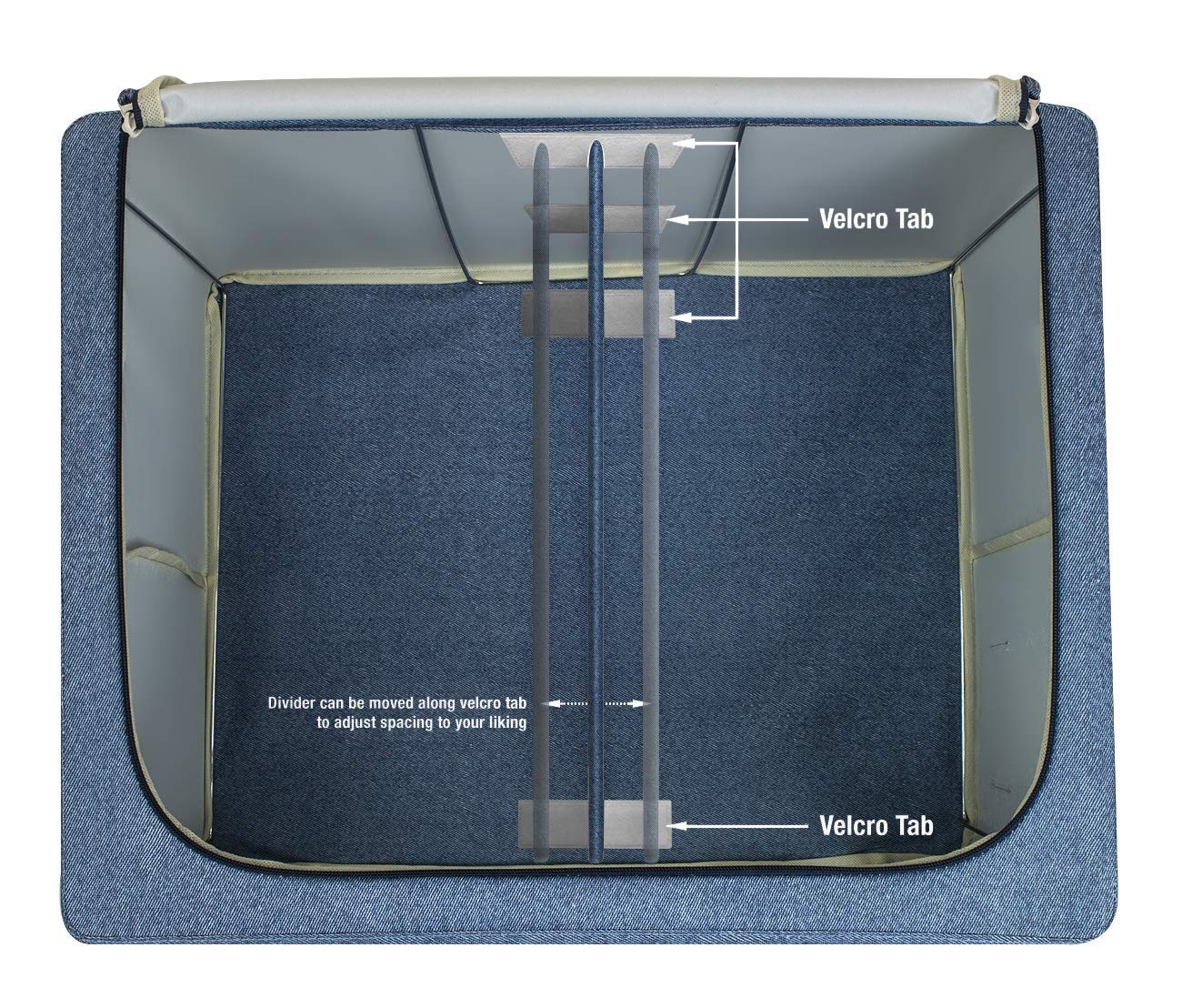 Sorbus Storage Bins with Divided Interior - Large Stackable & Foldable Organizer Containers with Metal Frame, Oxford Fabric, Large Window & Carry Handles - Organization for Bedroom, Linens & Clothes - Image 7