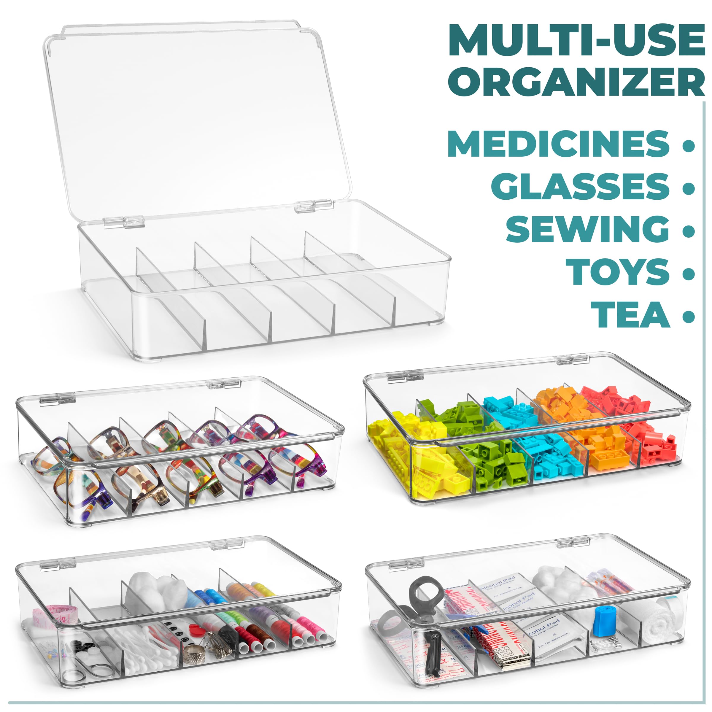 Sorbus Sunglasses Organizer - Plastic Stackable Eyeglass Case Storage Organizer for Multiple Glasses - Reading Glasses - Image 4