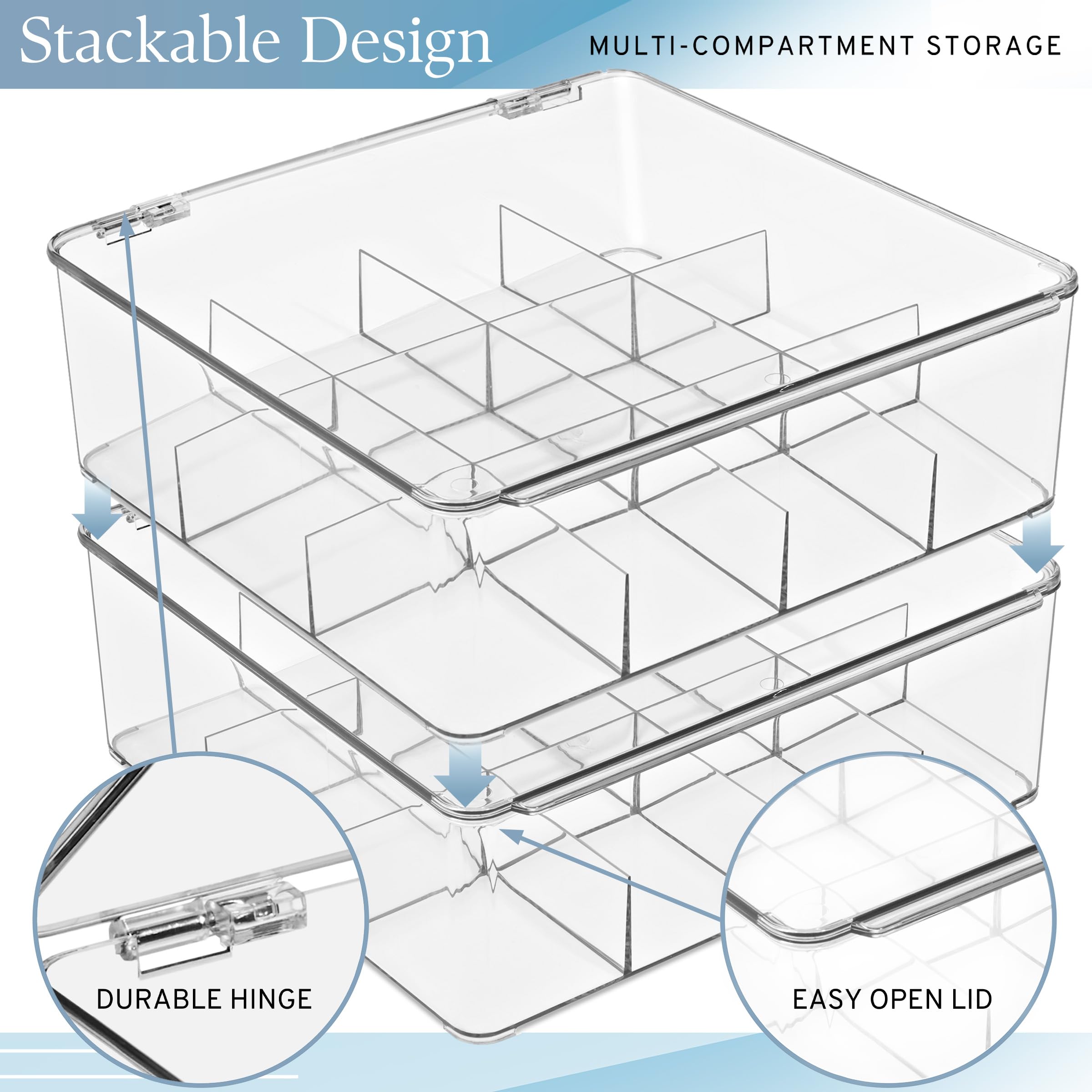 Sorbus Tea Bag Organizer, Stackable Tea Bag Storage Organizer with 12 Compartments and Hinged Lid, Plastic Tea Bag Holder for Kitchen Organizers - Image 7