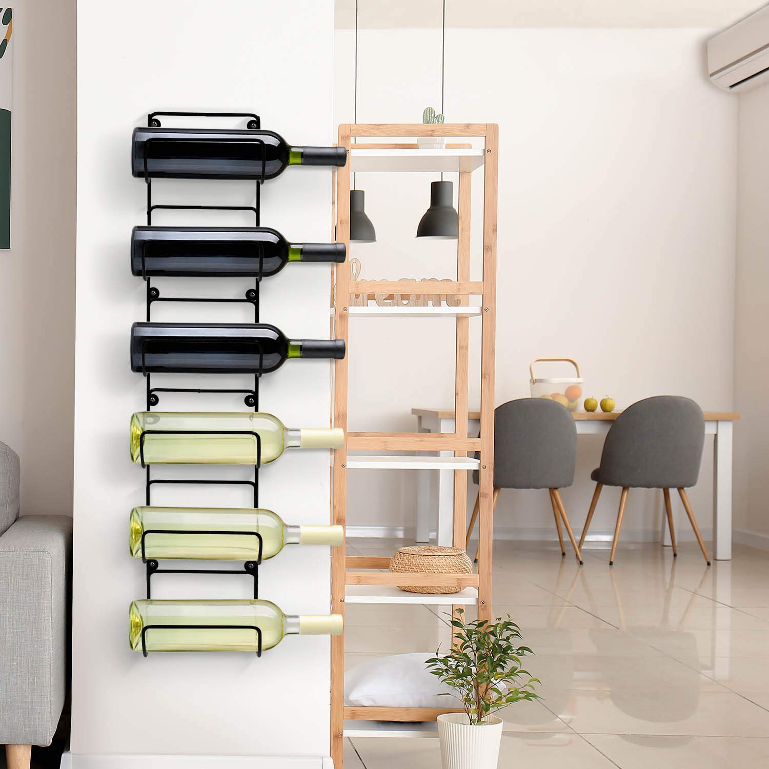 Sorbus Towel Rack Wall Mount – 6 Compartments of Black Metal Bathroom Towel Holder Set - Bathroom Organizer, for Gym Spa, Camper, Rv, Back of Door, Cabinet - Wine Rack Wall Mounted for Kitchen, Bar - Image 8