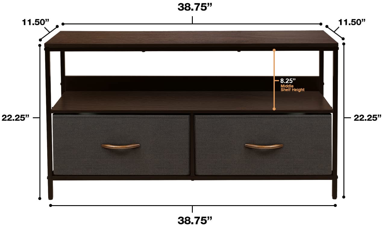 Sorbus TV Stand Dresser with 2 Drawers - Television Riser Chest with Storage - Bedroom, Living Room, Closet, & Dorm Furniture - Image 3
