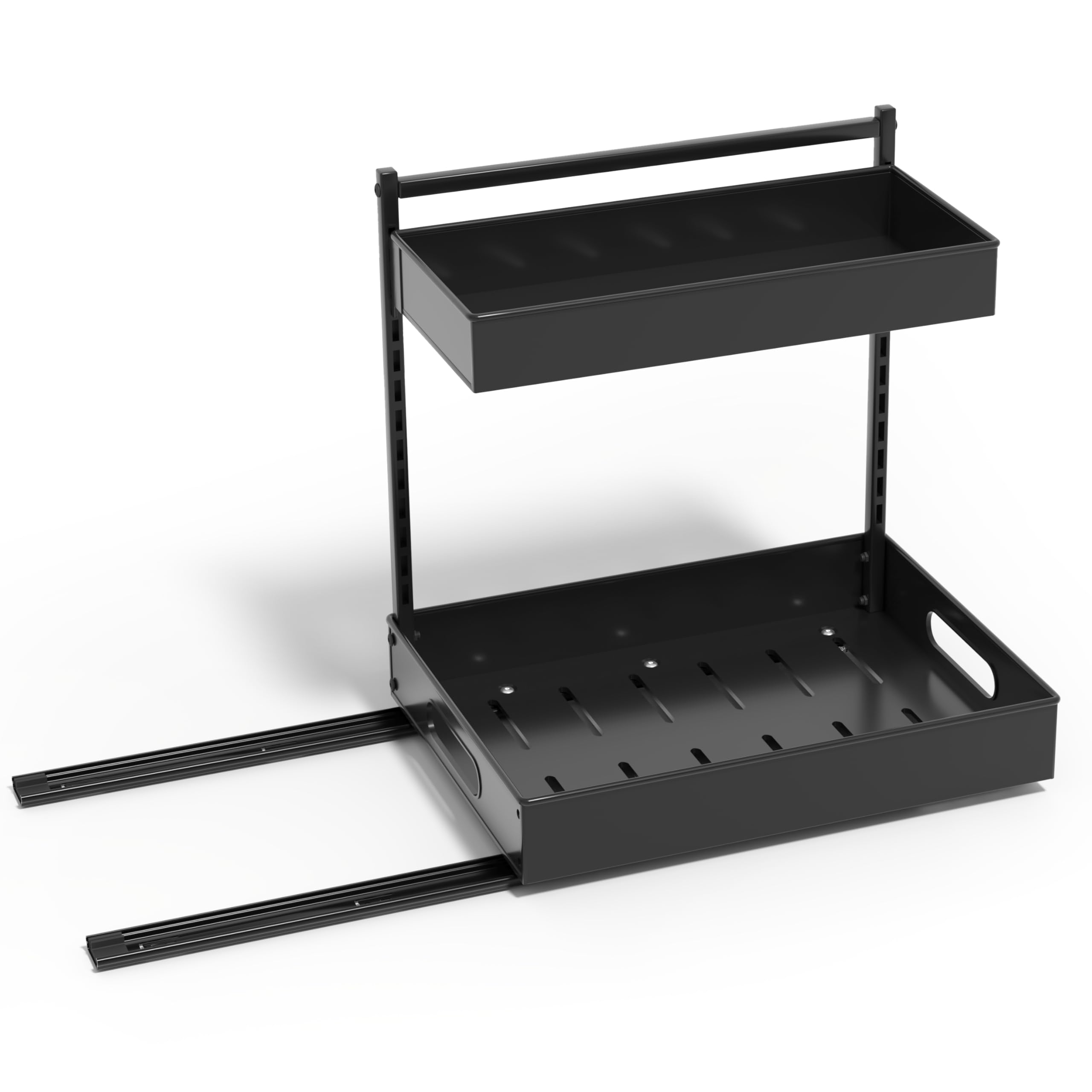 Sorbus Under Sink Organizer with Sliding Tracks – Pull Out Cabinet Organizer with Drawer & Installation Rails – Under Cabinet Bathroom Storage Organizer for Kitchen, Pantry, or Vanity –Black 1 Pack - Image 7