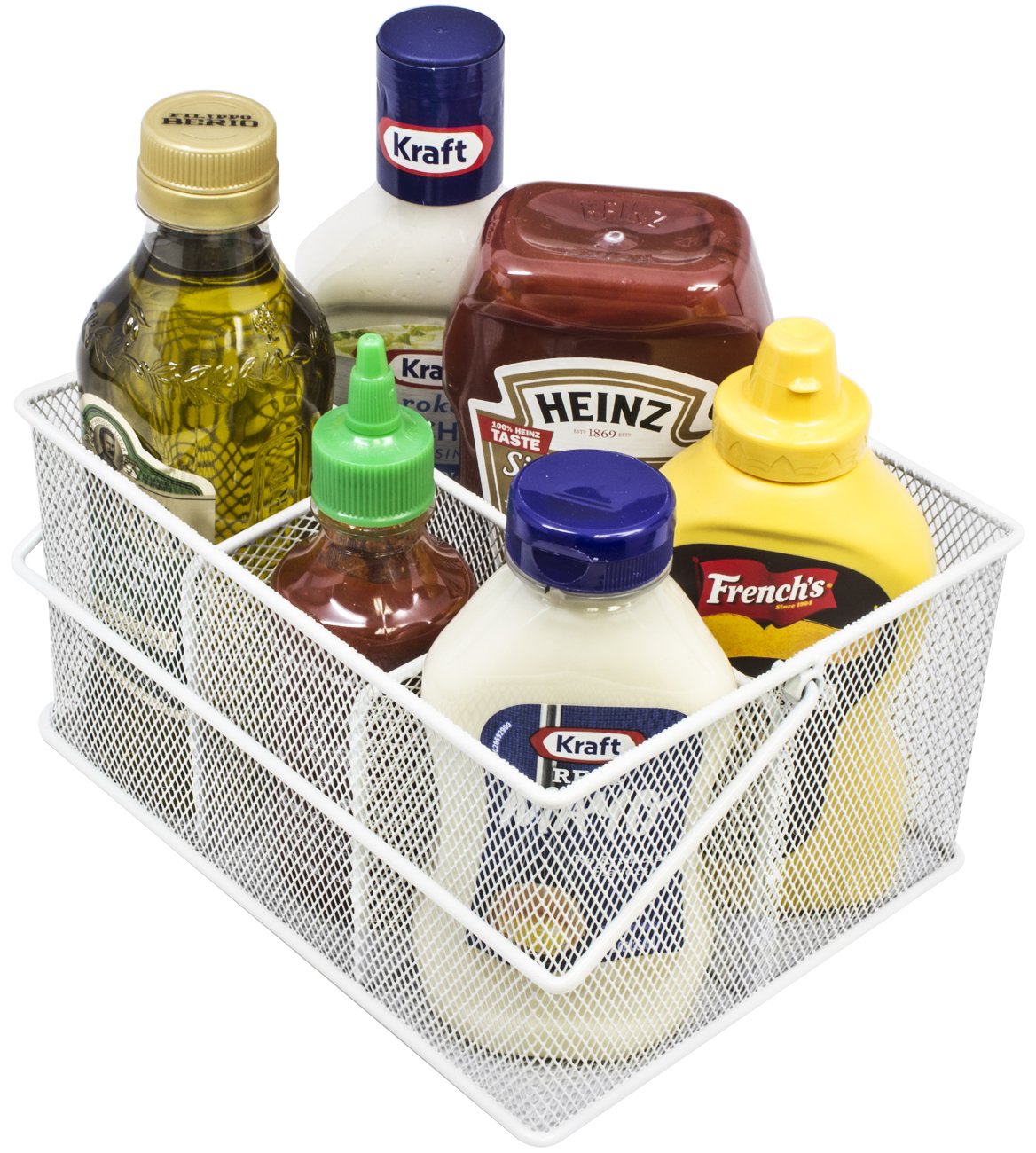 Sorbus® Utensil Caddy — Silverware, Napkin Holder, and Condiment Organizer — Multi-Purpose Steel Mesh Caddy—Ideal for Kitchen, Dining, Entertaining, Tailgating, Picnics, and much more (White) - Image 3