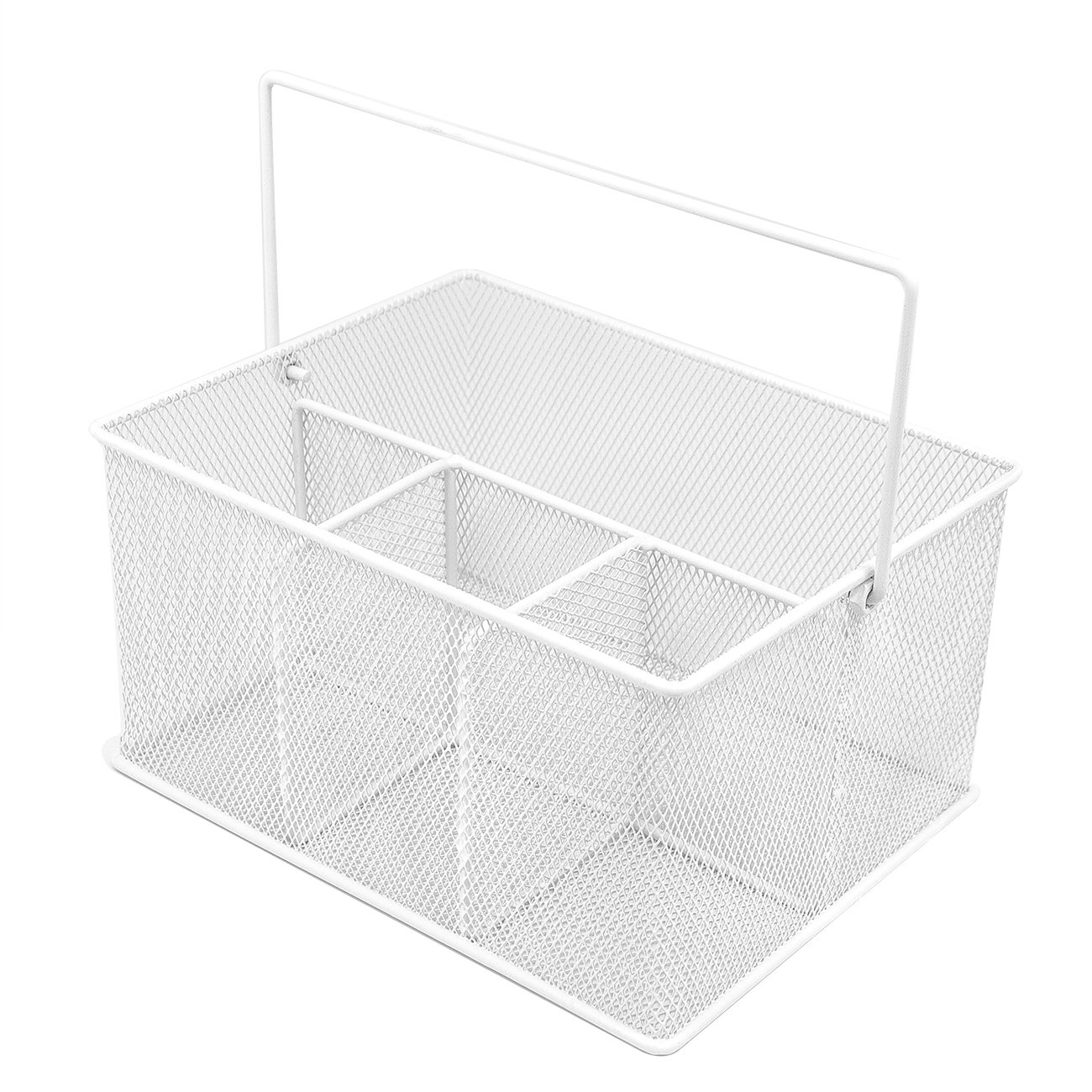 Sorbus® Utensil Caddy — Silverware, Napkin Holder, and Condiment Organizer — Multi-Purpose Steel Mesh Caddy—Ideal for Kitchen, Dining, Entertaining, Tailgating, Picnics, and much more (White) - Image 8