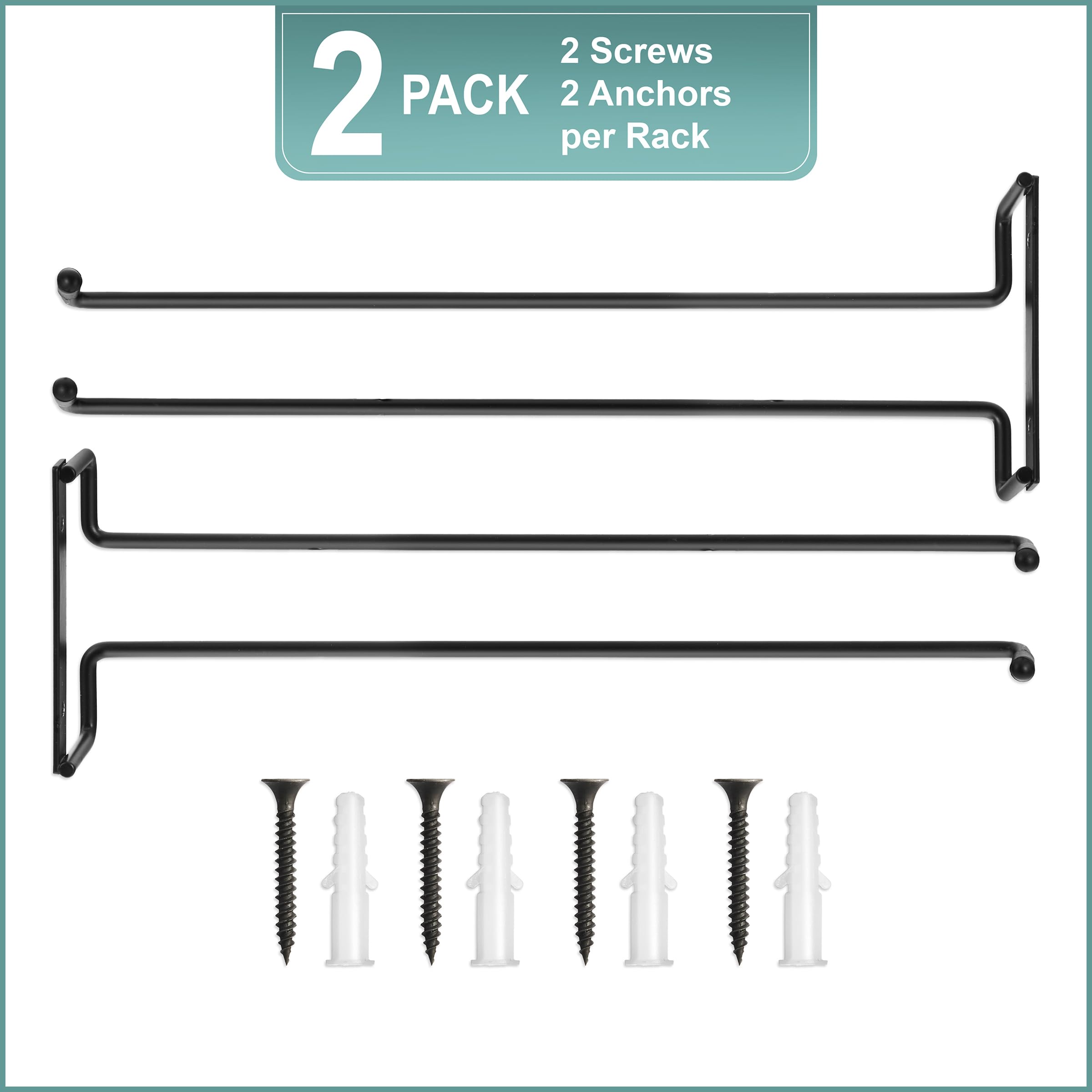 Sorbus Wall Mount Wine Rack + Under Cabinet Wine Glass Holder Set - Wine Rack Wall Mounted for Wine Bottles, Champagne, and Wine Glasses - Complete Your Home Bar & Wine Kitchen Storage, 1 Pack - Image 6