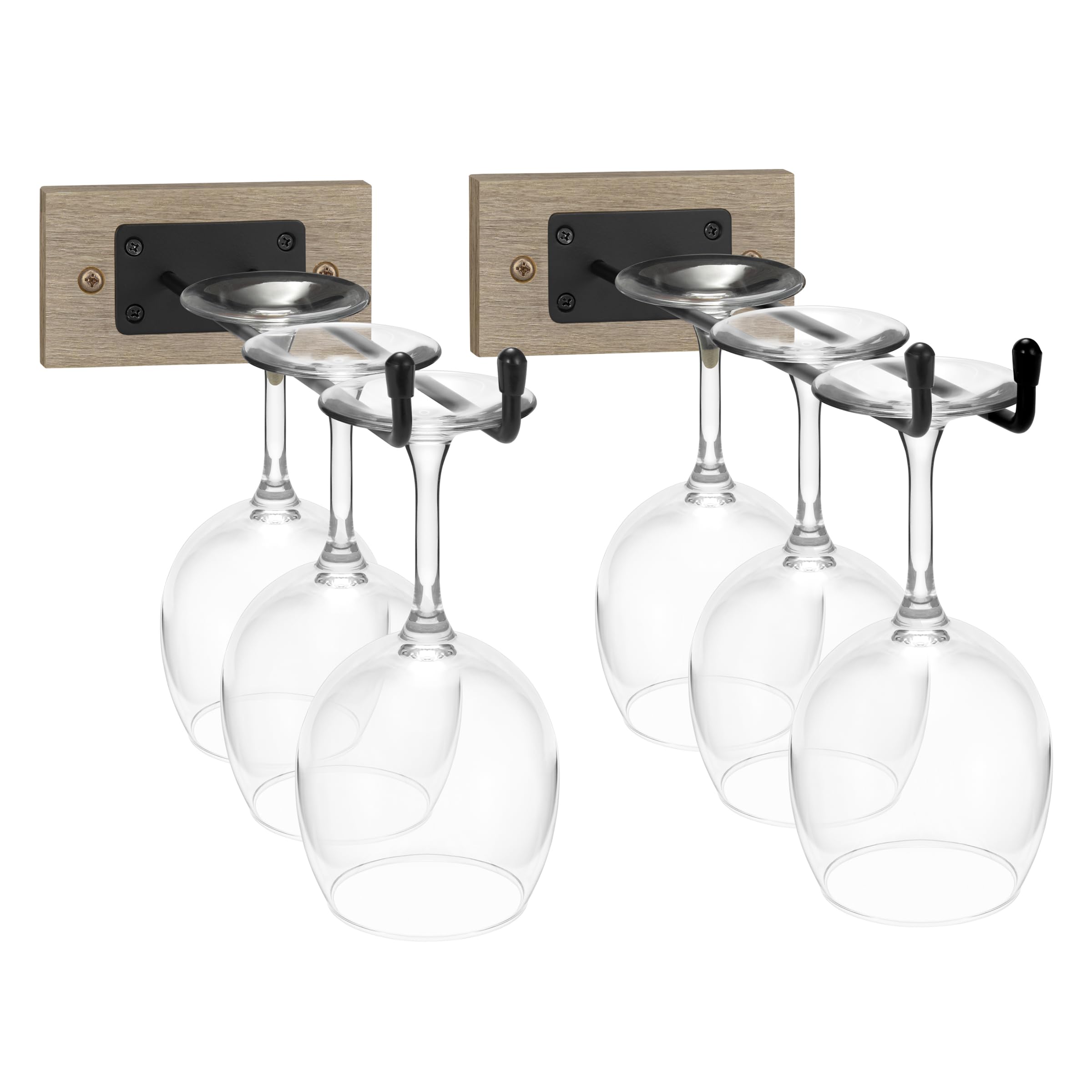 Sorbus Wall Mounted Wine Rack + Stemware Rack Set - Wire & Wood Wine Rack Wall Mounted for Bottles, Liquor, Champagne, Wine Glasses, Champagne Glasses for Home Bar - Image 8