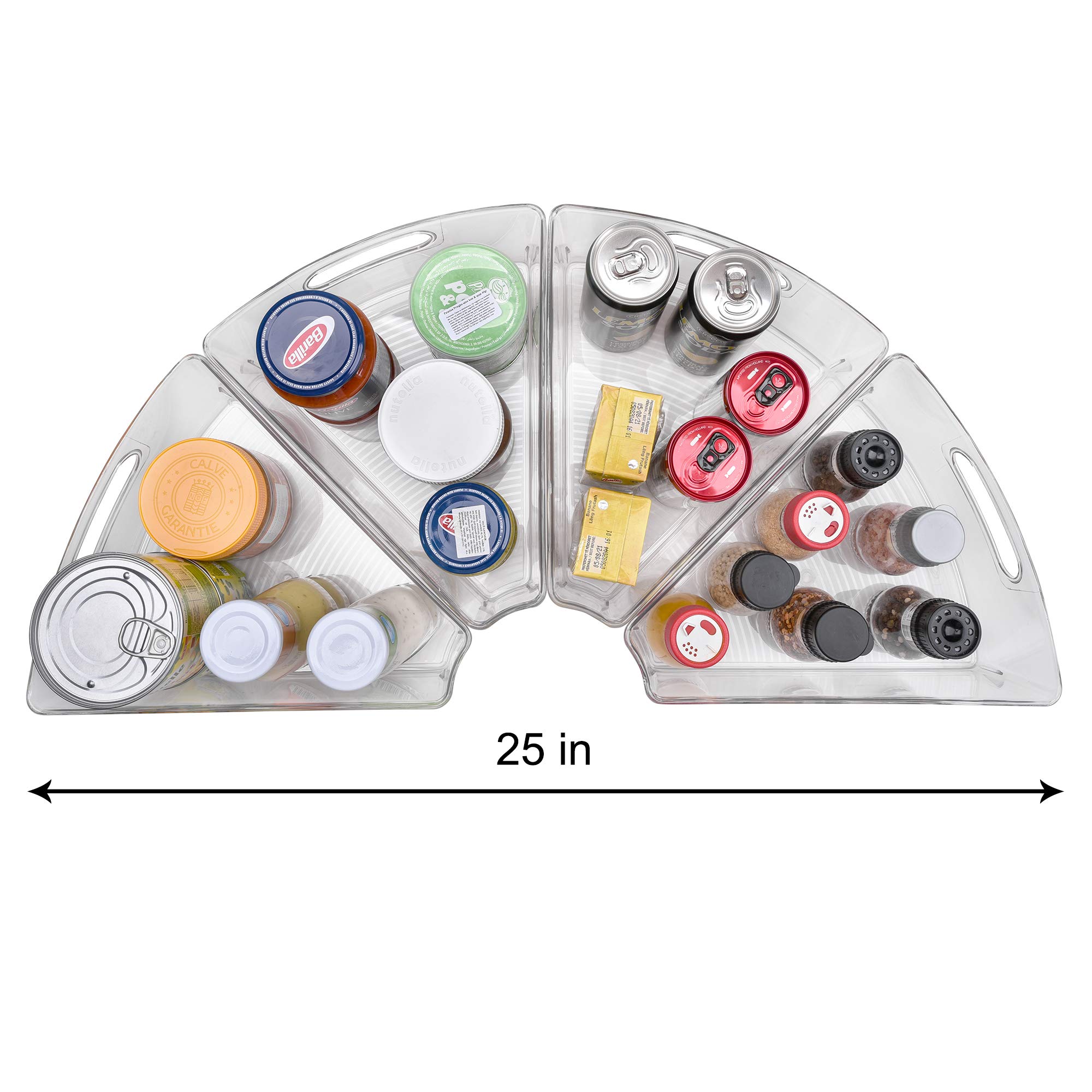 Sorbus Wedge Storage Bin Organizer Lazy Susan organizer with Front Handle for Corner Cabinet, Great Sector Shaped Container Bins for Kitchen, Pantry, Bathroom, Clear Plastic (4-Pack) - Image 3