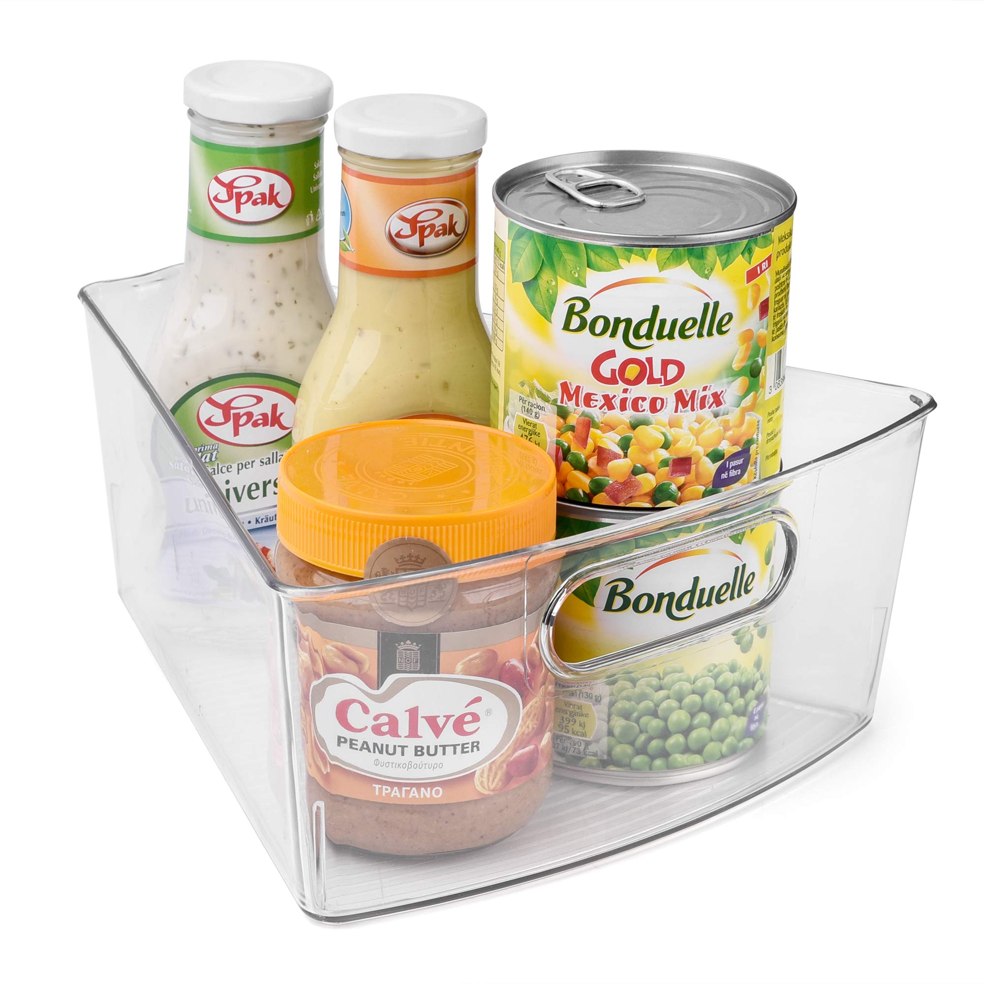 Sorbus Wedge Storage Bin Organizer Lazy Susan organizer with Front Handle for Corner Cabinet, Great Sector Shaped Container Bins for Kitchen, Pantry, Bathroom, Clear Plastic (4-Pack) - Image 5