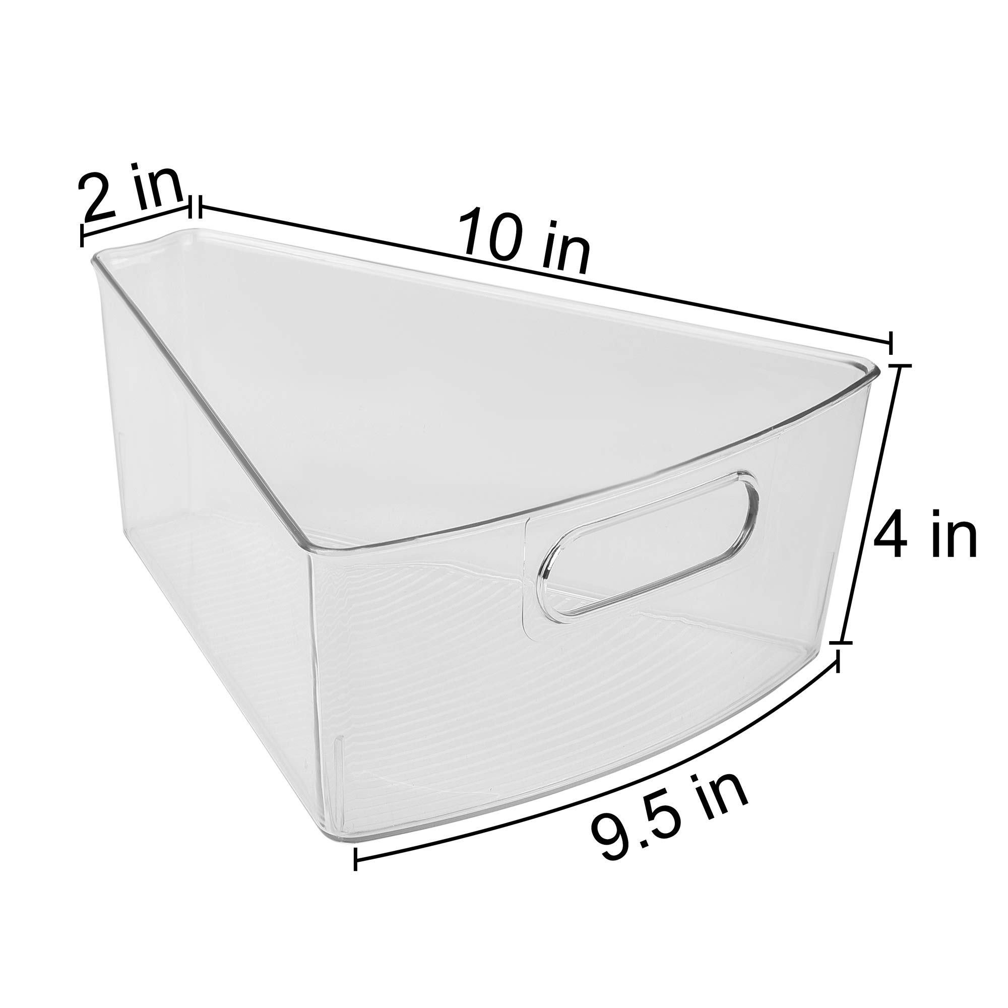 Sorbus Wedge Storage Bin Organizer Lazy Susan organizer with Front Handle for Corner Cabinet, Great Sector Shaped Container Bins for Kitchen, Pantry, Bathroom, Clear Plastic (4-Pack) - Image 6
