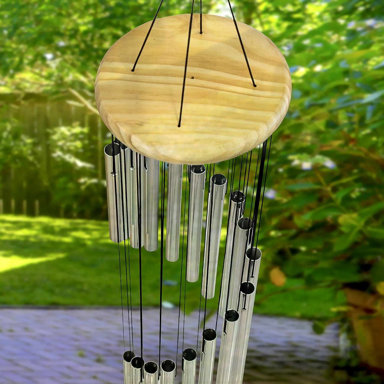 Sorbus Wind Chimes – Tubular Decorative Outdoor Garden Accent with Soothing Musical Bell Sounds – Great for Memorial, Home, Deck, Patio, or Garden, Metal - Image 4