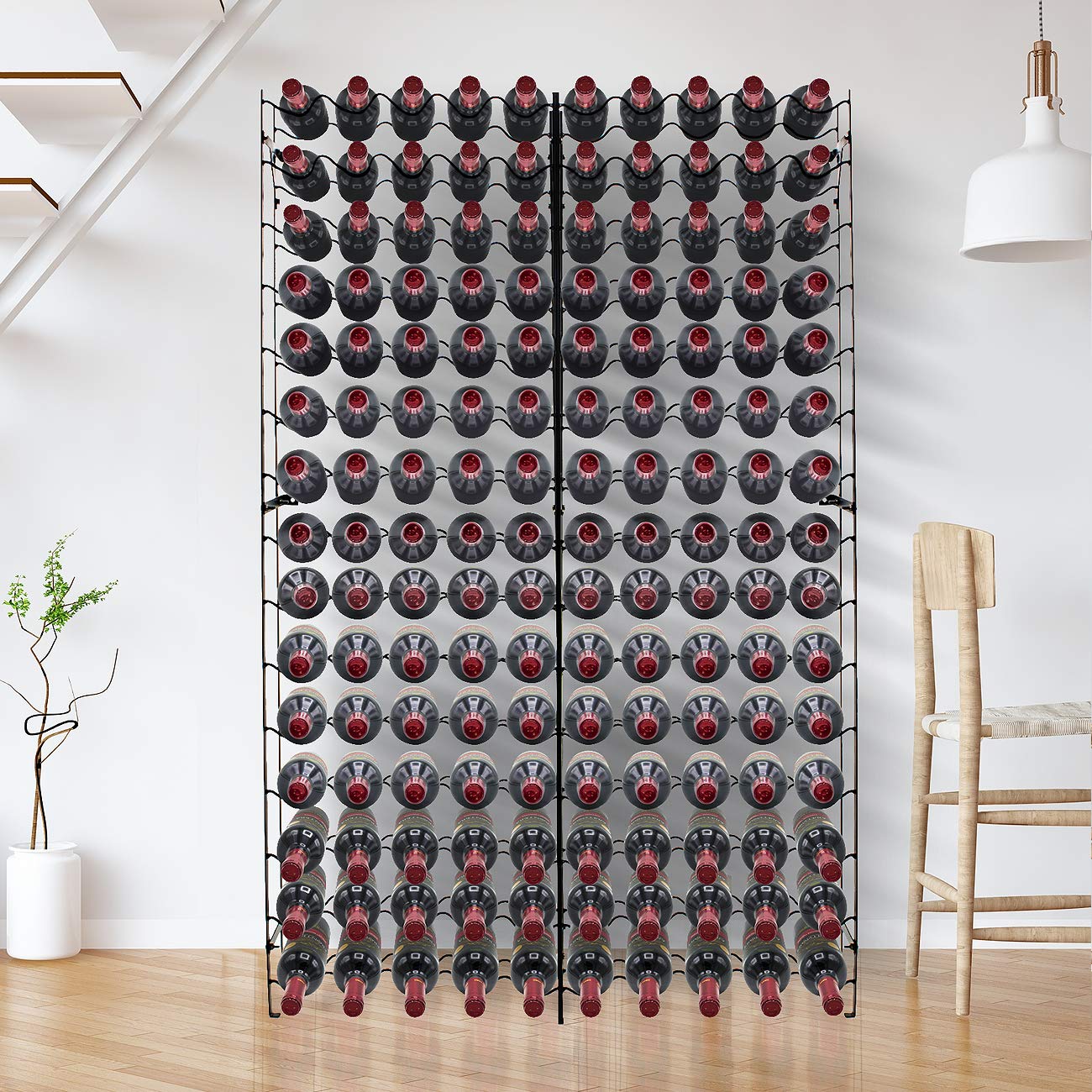 Sorbus Wine Rack Freestanding Floor - Wine Bottle Holder Holds 150 Bottles of Wine - 150 Bottle Capacity Wine Storage for Any Bar, Wine Cellar, Kitchen, Dining Room - Image 4